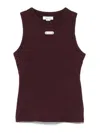 Alexander Mcqueen Logo Plaque Ribbed Tank Top In Red