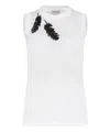 Alexander Mcqueen Embroidered Cotton Jersey Top In White