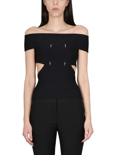 ALEXANDER MCQUEEN ALEXANDER MCQUEEN TOP WITH CUT-OUT DETAILS