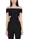 Alexander Mcqueen Lex Sliced Top Ld32 In Black