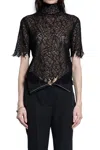 Alexander Mcqueen Black Knitted Cobweb Lace Top