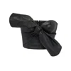 Alexander Mcqueen Knotted-bow Leather Corset Top In Black