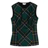 Alexander Mcqueen Wool Tartan Top In Green
