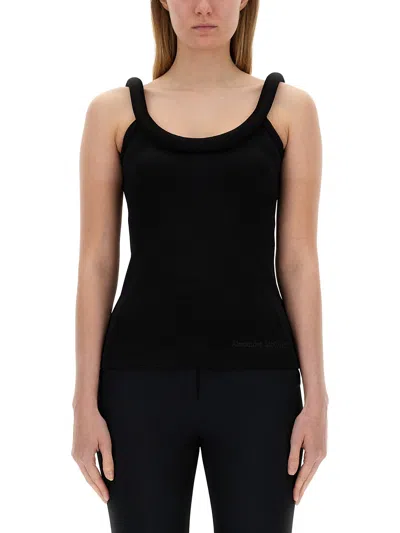 Alexander Mcqueen Tops With Logo In Black