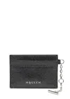 Alexander Mcqueen Sling Chain Crackled Leather Card Holder