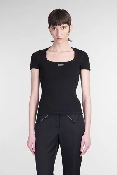 ALEXANDER MCQUEEN TOPWEAR IN BLACK COTTON