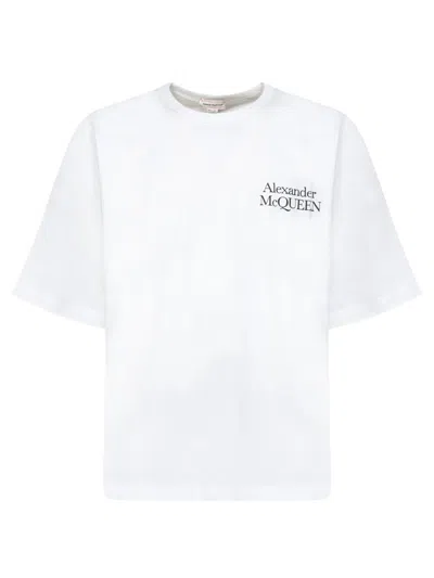 Alexander Mcqueen Logo-print Cotton T-shirt In White
