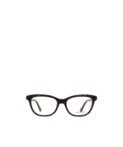 Alexander Mcqueen Tortoiseshell Butterfly-frame Glasses In Black