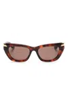 Alexander Mcqueen Sunglasses Cat Eye Tortoiseshell Pattern In Brown