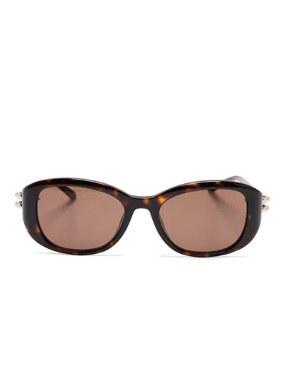Alexander Mcqueen Sonnenbrille In Schildpattoptik In Braun