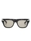 Alexander Mcqueen Punk Rivet Tortoiseshell-effect Sunglasses In Brown