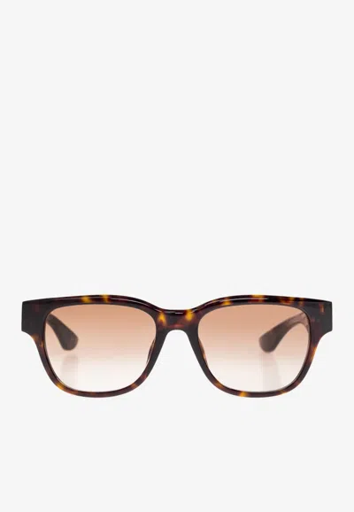 Alexander Mcqueen Tortoiseshell Square Sunglasses In Brown
