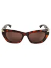 Alexander Mcqueen Tortoiseshell Sunglasses In Havana Havana Brown