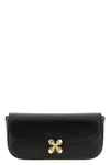 Alexander Mcqueen Black Healthier Small Skull Flower Crossbody Bag In Black