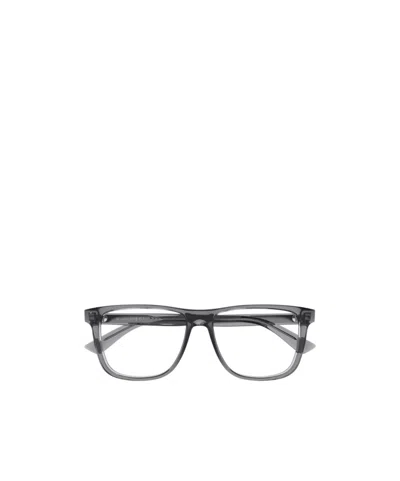 Alexander Mcqueen Transparent Square-frame Glasses In Gray