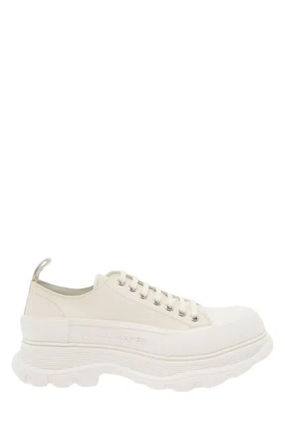 Alexander Mcqueen Tread Beige Sneakers In White