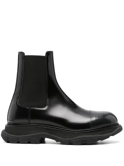 Pre-owned Alexander Mcqueen Tread Chelsea Boots In Black