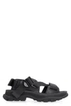 Alexander Mcqueen Flat Strappy Sandals In Black