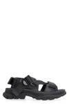 Alexander Mcqueen Flat Strappy Sandals In Black