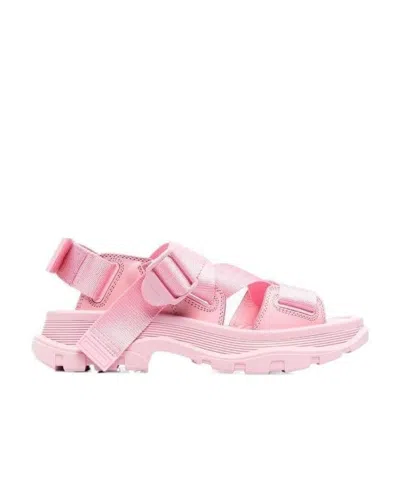 Alexander Mcqueen Tread Flat Sandals In Pink