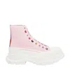 Alexander Mcqueen Tread High-top Lace Sneakers In Pink