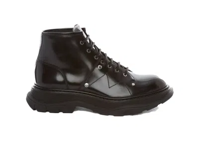 Pre-owned Alexander Mcqueen Tread Lace Up Boot (women's) Sneakers In Black