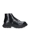 Alexander Mcqueen Tread Lace Up Boots In Black
