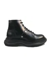 Alexander Mcqueen Tread Lace-up Boots In Black