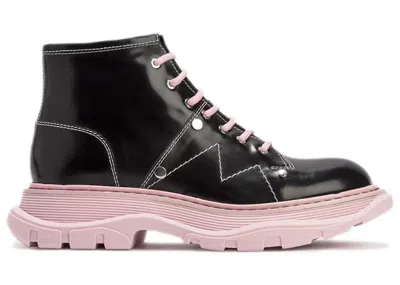 Pre-owned Alexander Mcqueen Tread Laceup Boot (women's) Sneakers In Black/pink In Multi
