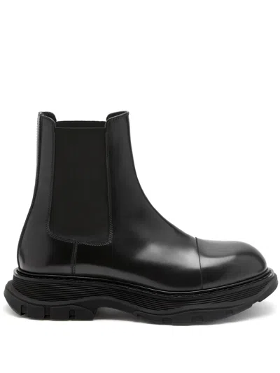 Alexander Mcqueen Alexander Mc Queen Leather Chelsea Boots In Black