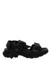 Alexander Mcqueen Flat Strappy Sandals In Black