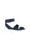 Alexander Mcqueen Blue Touch Strap Sandals In Blue
