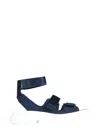 Alexander Mcqueen Blue Touch Strap Sandals In Blue