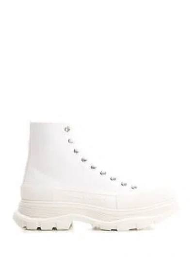 Pre-owned Alexander Mcqueen Tread Slick Ankle Boot In White