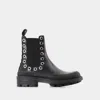 Alexander Mcqueen Tread Slick Ankle Boots -  - Black/white - Leather In Black