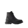 ALEXANDER MCQUEEN TREAD SLICK ANKLE BOOTS - LEATHER - BLACK