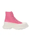 Alexander Mcqueen Tread Slick Leather High-top Sneakers In Pink