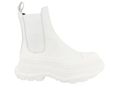Pre-owned Alexander Mcqueen Tread Slick Ankle Boots (women's) Sneakers In White
