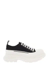 Alexander Mcqueen Black Canvas Tread Slick Sneakers In Multi