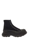 Alexander Mcqueen Sneakers Tread Slick High Aus Schwarzem Canvas In Black
