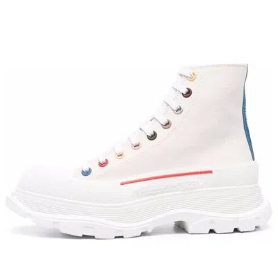 Alexander Mcqueen Tread Slick Boot 'fabric Beige Milk' In White