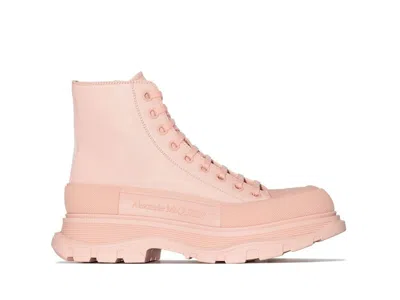 Pre-owned Alexander Mcqueen Tread Slick Boot Leather (women's) Sneakers In Pink