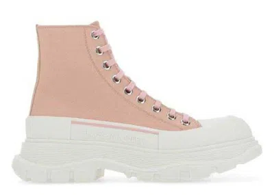 Pre-owned Alexander Mcqueen Tread Slick Boot (women's) Sneakers In Magnolia White