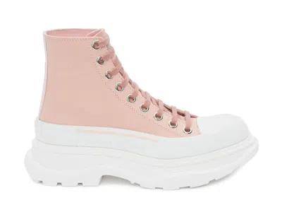 Pre-owned Alexander Mcqueen Tread Slick Boot (women's) Sneakers In Magnolia/white