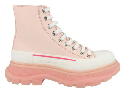 Pre-owned Alexander Mcqueen Tread Slick Boot (women's) Sneakers In Pale Peach In Pink