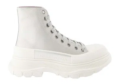 Pre-owned Alexander Mcqueen Tread Slick Boot (women's) Sneakers In Silver