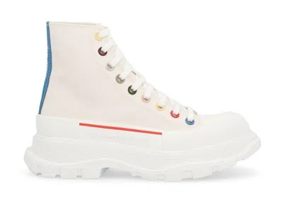 Pre-owned Alexander Mcqueen Tread Slick Boot (women's) Sneakers In White/colour