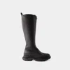 Alexander Mcqueen Women Tread Slick Boot In Black