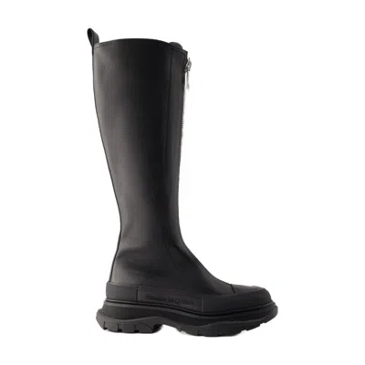 Alexander Mcqueen Tread Slick Boots  Leather Black