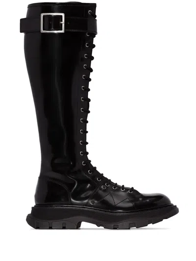 Alexander Mcqueen Tread Slick Boots In Black
